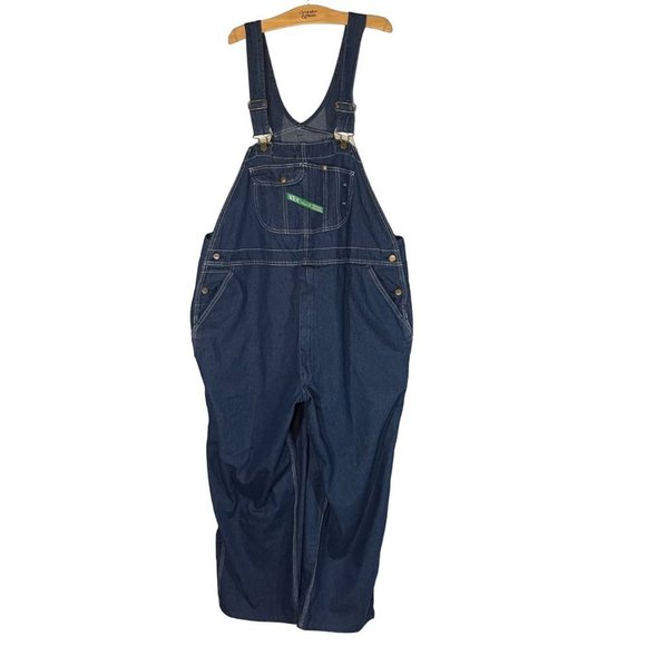 Key Imperial Men's Overalls W50xL30 Blue Cotton Denim Pockets Carpenter Bib Zip - Picture 1 of 14
